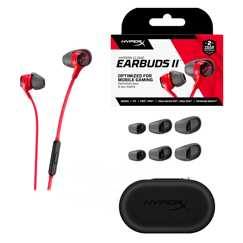 HyperX Cloud Earbuds II, Qizil