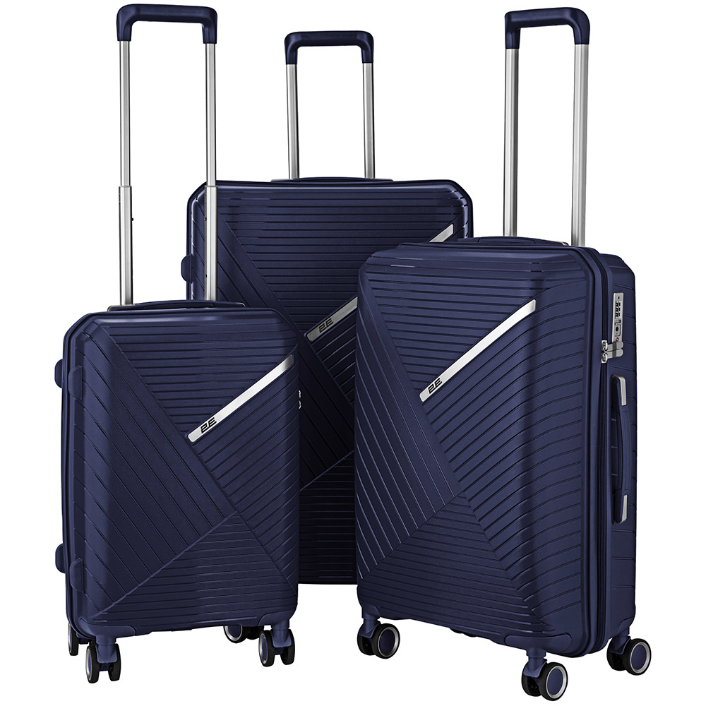Набор чемоданов 2E, SIGMA,(L+M+S) 3 в 1, Темно Синий