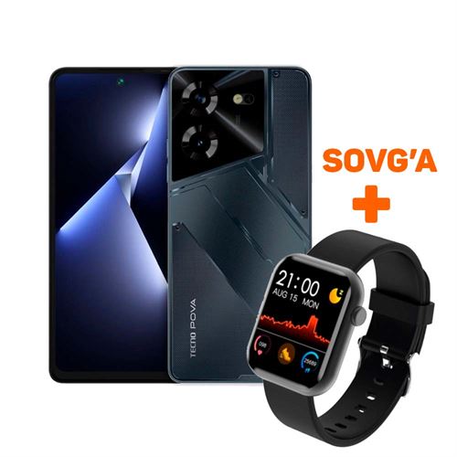 Tecno Pova 5 8/256 GB Black + Sovg'a Tecno Watch TSP-W01