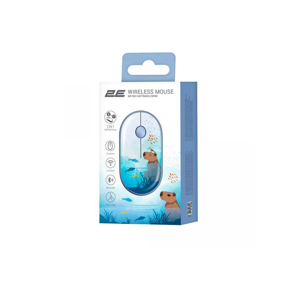 Мышь 2E MF300, Silent WL BT CAPYBARA:SWIM / ERC
