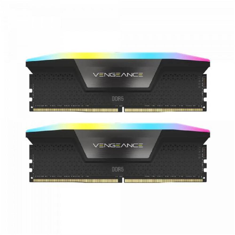 Operativ xotira CORSAIR VENGEANCE RGB 64 ГБ (2×32 ГБ) DDR5 DRAM C40, 6000 MHz Qora