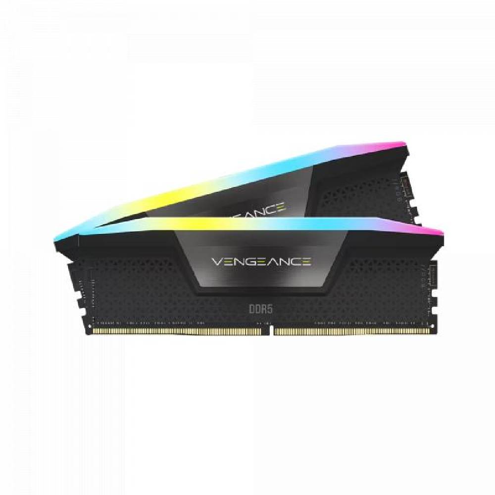 Operativ xotira CORSAIR VENGEANCE RGB 64 ГБ (2×32 ГБ) DDR5 DRAM C40, 6000 MHz Qora
