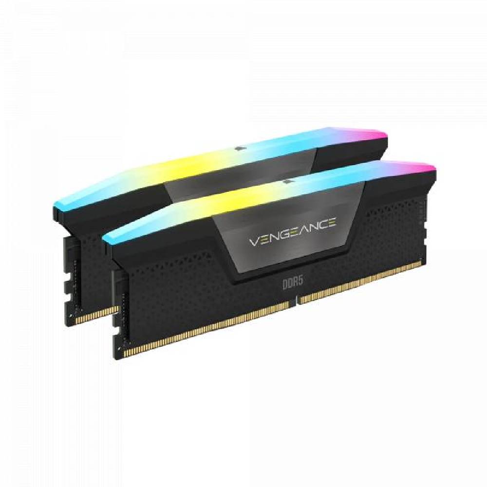 Operativ xotira CORSAIR VENGEANCE RGB 64 ГБ (2×32 ГБ) DDR5 DRAM C40, 6000 MHz Qora