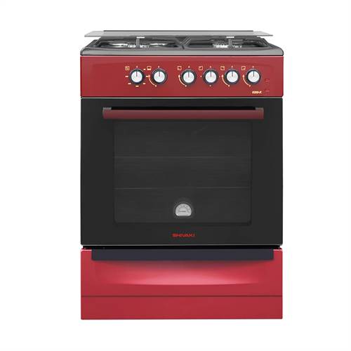 Gas stove 6300-K Shivaki KP Bordeaux color, Matte finish