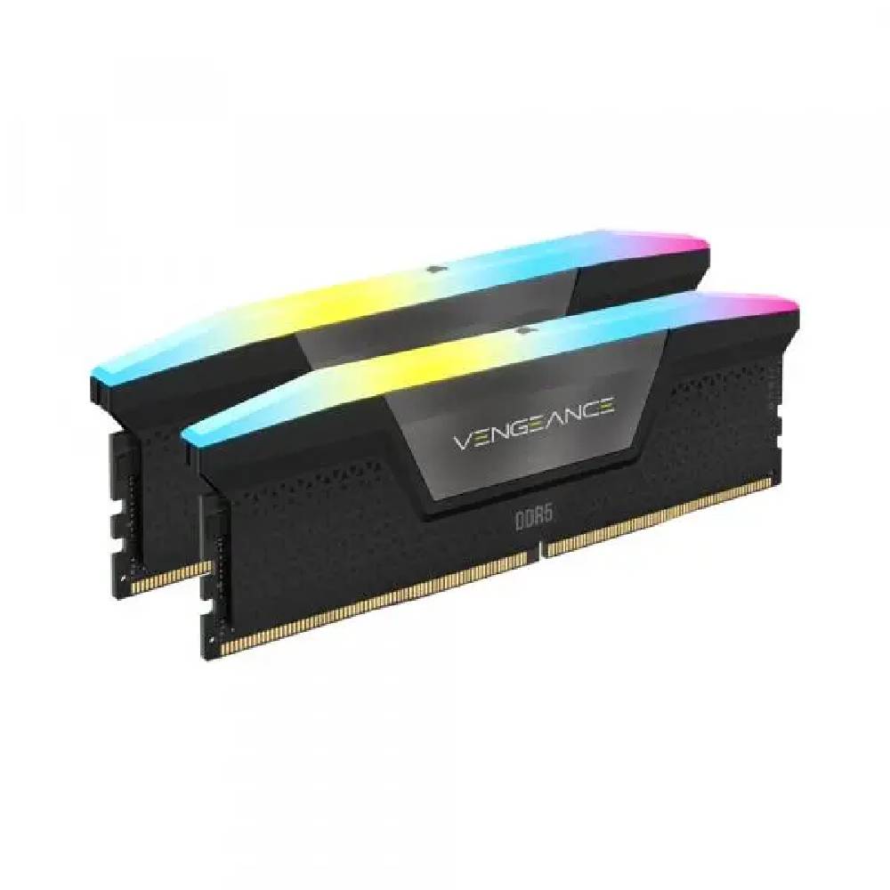 RAM (Random Access ) CORSAIR VENGEANCE RGB 48 ГБ (2×24 ГБ) DDR5 DRAM C40, 5600 МГц Black