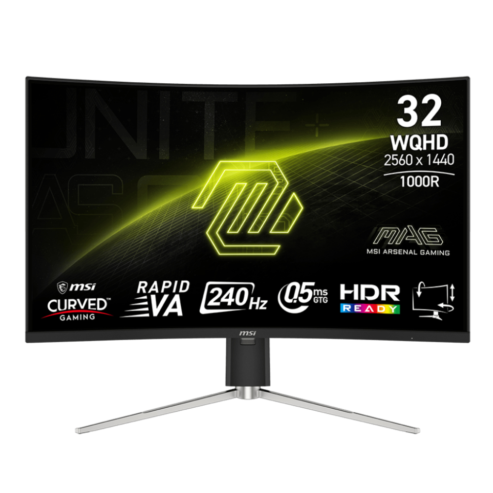 Monitor MSI MAG 325CQRXF E2 32-inch (WQHD)(2560 x 1440) Rapid VA, 240Hz, 0.5ms (GtG), HDMI+DP+ Type-C